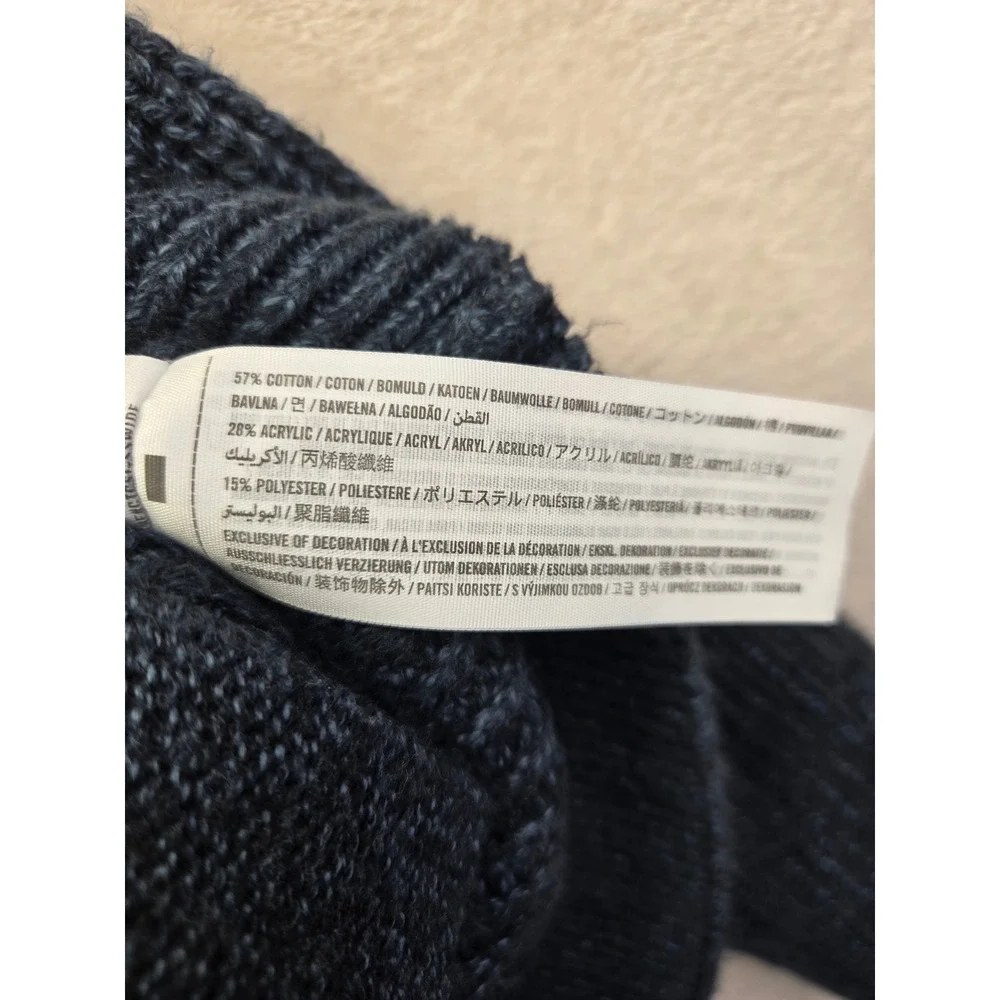 Abercrombie & Fitch Mens Shawl Collar Cardigan Sweater Navy Blue Marl XL Heavy